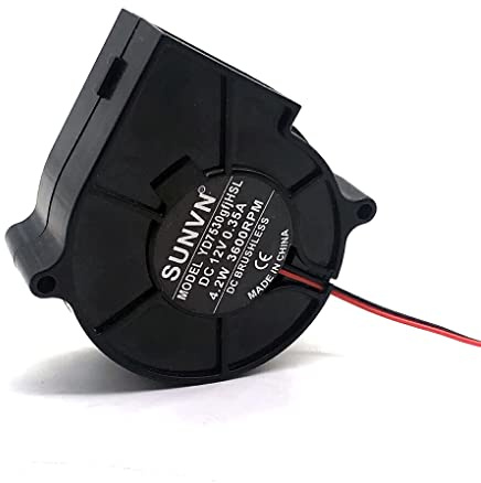 lmoikesz Ventilador de turbinas de 7cm, Ventilador de Doble rodamiento de Bolas, Equipo eléctrico Profesional de Oficina, Piezas de Repuesto de modificación, 12V