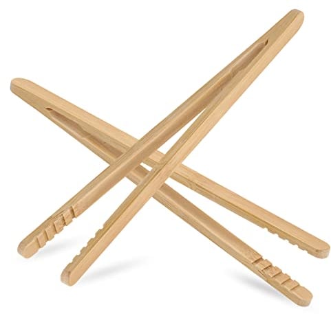 2 pinze da tostapane riutilizzabili in legno, piccole pinze da portata lunghe 17,8 cm, per caramelle, sottaceti, waffle, sandwich, utensili da cucina