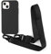Leather Armor Coque de protection pour iPhone 15 (6,1) avec cordon réglable (amovible) - Anti-chocs - En silicone - Noir