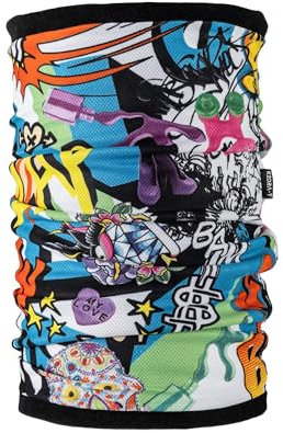 KEDRA-T MADE IN ITALY Scaldacollo Double con pile batteriostatico interno - uomo/donna - invernale fantasia (Comics)