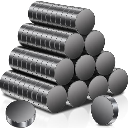 Magnete für Magnettafel - 100 Pezzi Piccoli Neri da Lavagna Magnetica 18x5mm, in Ferrite Potenti, Magneti da Frigorifero Rotondi