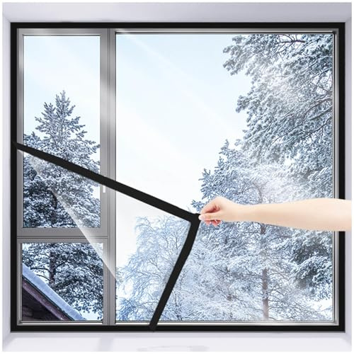 Thermo Cover Fenster-isolierfolie, Fenster-isolierfolie Gegen Kälte, Kälteschutzfolie, Transparente Thermo Fensterfolie, Verdickte Fensterisolierfolie Für Wärme Im Winter,WxH-50x120cm/20*47in