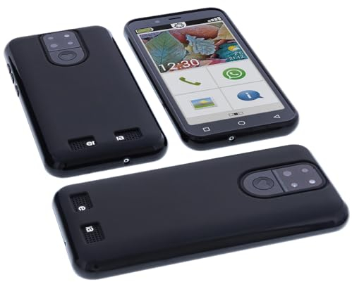 foto-kontor Hülle kompatibel mit Emporia Smart 5 Mini Schutzhülle schwarz Tasche Gummi TPU Handy Schutz Handytasche Handyhülle Smartphone Case Kantenschutz Eckenschutz