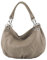 modamoda de IT40 Damen Leder/Nappaleder Schultertasche Hobo Bag handmade in Italy, Farbe:Graubeige Leder