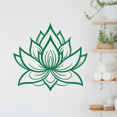 GRAZDesign Wandtattoo Lotus Lotusblume Mandala Blume Wandaufkleber Hindu für Wohnzimmer Schlafzimmer Flur Selbstklebend - 33x30cm / weiss
