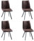 Home4You Esszimmerstuhl Küchenstuhl Wohnzimmerstuhl Drehstuhl Polsterstuhl | 4er Set | Drehbar | Metall | Webstoff | Schwarz