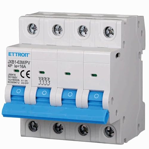 Interruttore Magnetotermico Fotovoltaico, 4P DC 1000V 6KA, Occupa 4 Moduli DIN, MCB DC 4P C16 16A