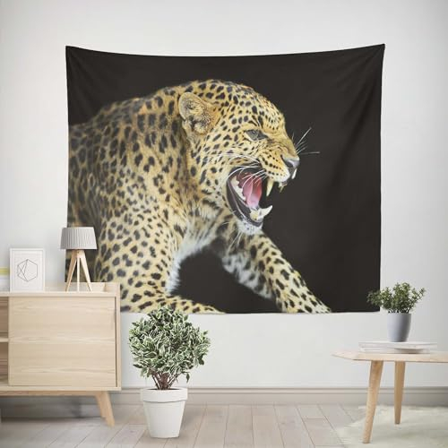 EHOMERY Wandbehang Außen Wanddecke Küche Leopardenmuster Wandteppich Funny Wanddecke Tumblr Wohnzimmer Schlafzimmer Wandbehang Dekoration 100x70cm