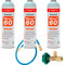 REPORSHOP - 3 Bouteilles de gaz écologique Minus 60 350 g + Valve + Tuyau de Remplacement R32, R410A Freeze Organico