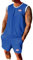 ZACOLLAN Streatwear Trainingsanzüge Für Herren Kurzarm Fitness Sportanzug Herren Sport Hose Herren Klassisch Funktionshemd Herren Casual Mode T-Shirt Set Herren B-Royal L