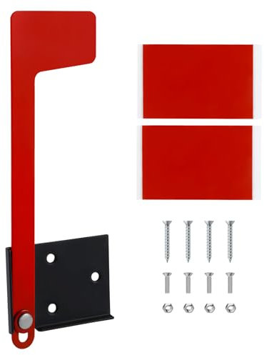 Foppla 1Pc/2Pcs Mailbox Flag Replacement Kit Red Metal Outgoing Mailbox Flag Kit with Double Sided Adhesive Professional Mailbox Replacement Flag Kit Mailboxes Accessories for Mailboxes