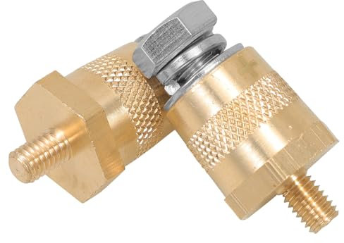 CHILDWEET Brass Auto Battery Terminal Adapter 6mm External Thread to 8mm Internal Thread Car Battery Post Connector Reducer for Vehicle Electrical Systems Reducer