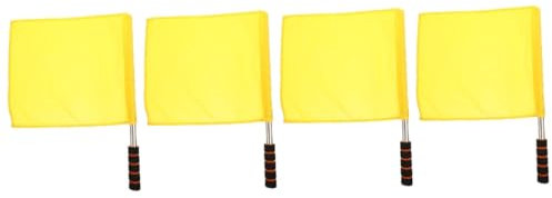 YARNOW 4 Stück Schiedsrichter Grenzfahne Volleyball-Flagge Fußball-Schiedsrichter-kit Flaggen-Streamer Fahnen Für Flag Football Bausatz Flaggengrenze Flaggen-fußballgürtel Yellow Schwamm