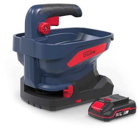 Güde Spargitore Universale a Batteria Gus 18 – 201 – 05 (18 V, Li-Ion, 5 m di Larghezza, 6 Livelli di velocità, 8 Livelli di dispersione, 6 Angoli di Diffusione, Attacco da 3,3 Litri, con Batteria da