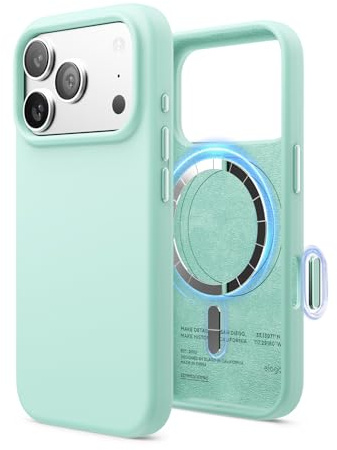 elago Magnetische Silikon Hülle für iPhone 18 Pro & iPhone 17 Pro | Kompatibel mit Kamerasteuerung Capture Button, Kompatibel mit MagSafe, Premium Silikon Handyhülle, stoßfest (Aqua Blau)