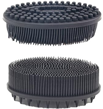 WENJION Pack of 2 Silicone Shower Brush, Double-Sided Body Brush, Massage Brush, Exfoliating Brush, Silicone Body Scrubber, Black for Shower, Bath, Men,