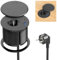 Bloc Prise Encastrable avec USB C PD 20W, Multiprise Escamotable Sewingvr avec Couvercle, Ports USB A & C, Câble 2m, Prise de Bureau Noire