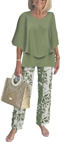 LOZ Lounge Sets for Women 2026 Summer 3/4 Sleeve Shirts Wide Leg Pants Sets