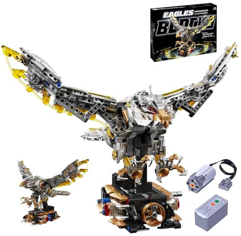 CSNRHG Mechanical Eagle Building Block Set 3D Poseable Model with Articulated Wings & Talons with Motor STEM Toy for Kids & Adults Ideal Gift for Engineering, Nature & Animal Lovers