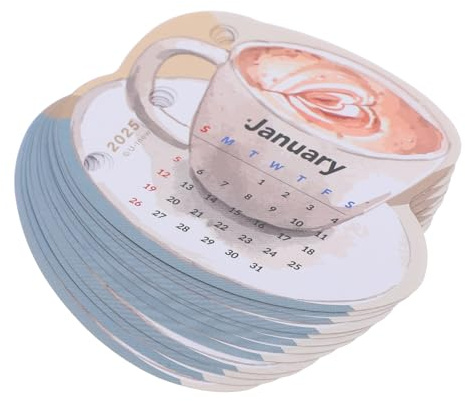 DOITOOL Vintage Stil Tischkalender mit Austauschbaren Einlagen Künstlerischer Retro-design Kalender für Büro Zuhause Kaffeehaus und Kreative Arbeitsbereiche