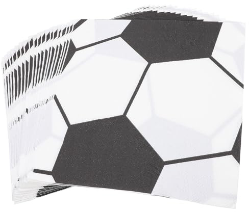 ERINGOGO 120 Stück Fußball Servietten aus Papier Einweg Fußball Partyservietten für Sportgeburtstag Saugfähige Papierservietten für Fußballfans und Team Events