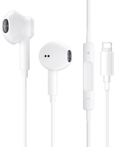 JYmusic Auricolari per iPhone, Cuffie accoppiati con isolamento acustico Supporto Controllo del volume e del microfono compatibile con iPhone 12/13/11/11 Pro/XS/X/XR / 8/7/7 Plus per tutti gli i0S