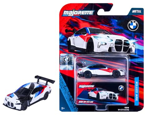 Majorette Deluxe BMW M4 GT3 EVO - Sammlerauto aus Metall mit Freilauf, Federung und zu öffnenden Teilen, Gummireifen, inklusive Sammelbox, für Sammler und Kinder ab 3 Jahren, 7,5 cm