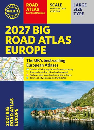 Philip's 2027 Big Road Atlas of Europe: A3 Paperback (Philip's Road Atlases)