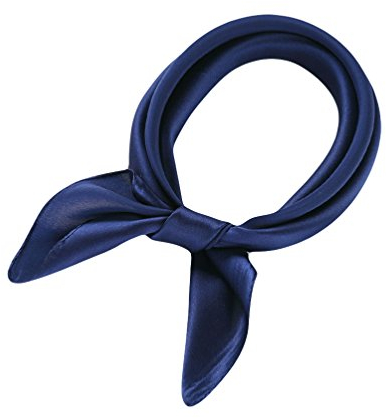 UK_Stone 100% Seide Unisex Einfarbig Bandana Schal Halstuch 50 * 50cm (Marine Blau)
