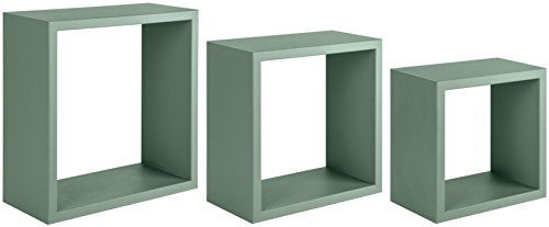 MODULARREDO Incubo Mensole da Parete, Legno, Verde Acqua Marina, 15.5x35x35 cm, 3 unità