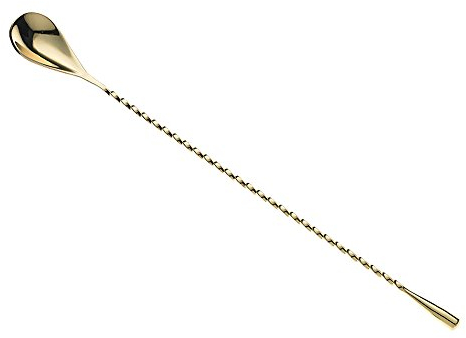 Mercer Culinary Bar Spoon, Cocktail Stirrer, Gold, 30 cm Teardrop End