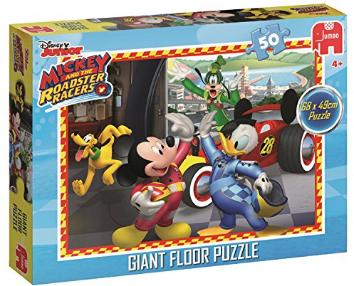 Jumbo 19673 Mickey Mouse and The Roadster Racers Riesiges Bodenpuzzle