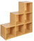 Urbnliving Treppenregal mit 6 Fächern, Bücherregal beech