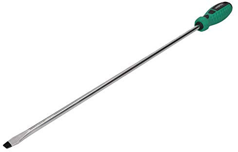 9.5mm x 450mm Slotted Flat Headed Screwdriver with Magnetic Tip Rubber Handle