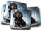 4 Set - German Breed Dachshund Coaster - Sausage Cute Puppy Dog Pets #16342