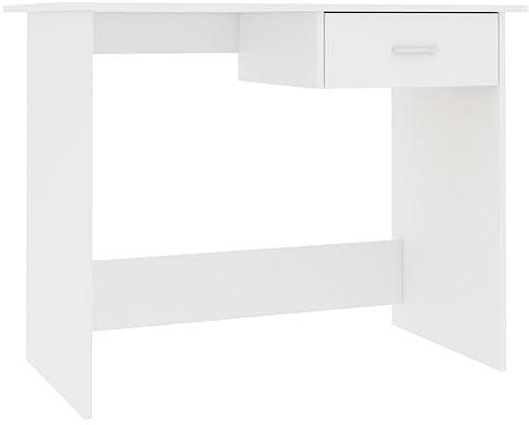 vidaXL Escritorio Contrachapada Casa Hogar Bricolaje Decoración Diseño Estilo Mobiliario Mueble Mesa Buró Pupitre Estudio Oficina 100x50x76cm Blanco