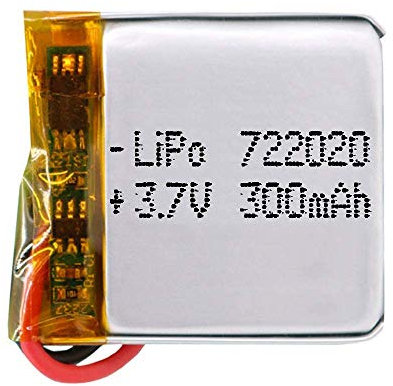 Batterie 722020 LiPo 3.7V 300mAh 1.11Wh 1S 5C Liter Energy Battery pour l'électronique Rechargeable Téléphone Portable Smartwatch GPS - Ne Convient Pas à la Radiocommande 22x20x7mm (300mAh|722020)