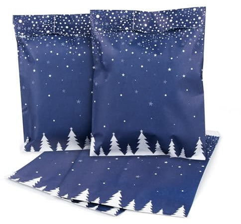 Sweelov 50 Papiertüten Adventskalender zum Befüllen 13x18cm Weihnacht Geschenktüten Candy-Bar Tüten Weihnachtsbaum Für Feier Parteien Ostern Xmas Hochzeit Geburtstag