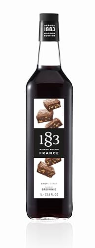 1883 MAISON ROUTIN Premium-Sirup mit Browniegeschmack für Cocktails, Mocktails, Smoothies, Eistee, Desserts, Glas, 1 l