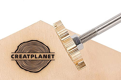 CREATPLANET Holz Leder Kuchen Brandeisen 1.2 Brandeisen Stempel Benutzerdefiniertes Logo BBQ Heizstempel Mit Messingkopf Und Holzgriff Für Backen Und Handgefertigtes Design - Jahresring