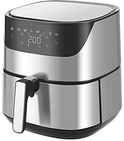 Air Fryer Air Fryer 220V 2000W Oil-free Screen Touch Safety Protection For Kitchen (Color : Silver, Size : 5L)