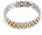 AMDXD Herrenarmband aus Edelstahl, Uhrarmband Form Klassisch Personalisiertes Armband Biker Punk Rock Herren-Accessoires, Länge 22cm, Silber Gold