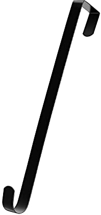 Aeranto Wreath Hanger for Front Door, Slim Over The Door Hook, Easy to Use and Reusable Holiday Wreath Holder for Christmas, Thanksgiving, Halloween and Daily Décor(15 Black, 1)