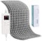 ZWOOS Cuscino Riscaldante 76x40cm, Cuscino Termico con Spegnimento Automatico, Tecnologia di Riscaldamento Veloce Elettrico, Pads Termici Elettrici Sicuri per Collo Schiena Spalle (Grigio)