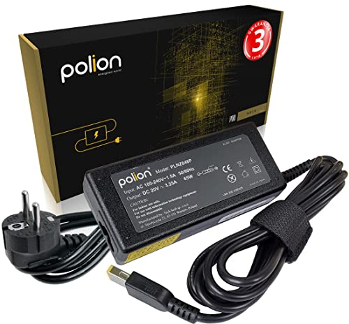 Polion PRO Ladegerät, Netzteil 65W für Laptops Lenovo 20V 3.25A SlimTip, u.a.: für G50, G70, V110, V310, Z41, Z50, Z51, Z70, Flex, IdeaPad 300 305 500 S210 S500 U330, Yoga 11e, ThinkPad L450, T440