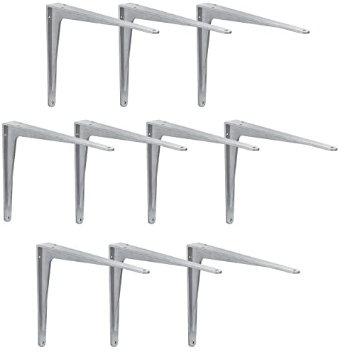Gedotec Schwerlastkonsole Alu Regal-Konsole | SPARTA | Tiefe: 240 mm | 10 Stück | Schwerlastträger aus Aluminium | Tragkraft 200 kg für Wandregale | Regalträger rostfrei | Wand-Winkel