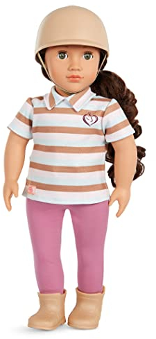 Our Generation – 46 cm große Reiterpuppe – braune Haare und grüne Augen – Reitoutfit – Fantasiespiel – Spielzeug für Kinder ab 3 Jahren – Aydan