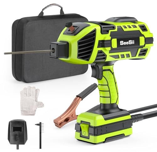 Seesii 220 V Saldatrice a Elettrodo - FA202G Saldatore ARC 6 Regolazione Corrente Variabile, Saldatore Inverter IGBT per Aste di Filo 2,4-3,2 mm Kit Saldatore Elettrico