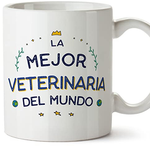 MUGFFINS Tazas para VETERINARIA mujer - En Español - Mejor del Mundo - 11 oz / 330 ml - Regalo original y divertido