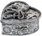 Top Brass Steampunk Octopus Herzförmige kleine Schmuckschatulle, Schmuckschatulle, ausgefallene eklektische Gothic-Dekoration (Antik-Silber)
